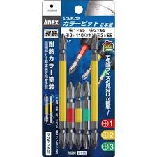 Bộ 5 mũi bắn vít 2 đầu bake (+)1(+)2(+)3x65mm, (+)2x110mm Anex ACM5-02