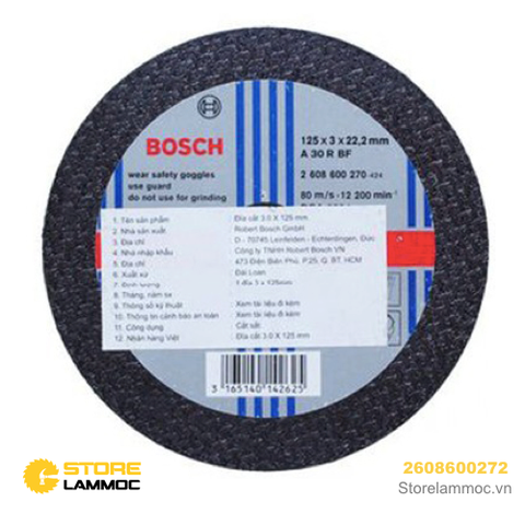 Đá cắt 3.0 X 180 mm Bosch 2608600272