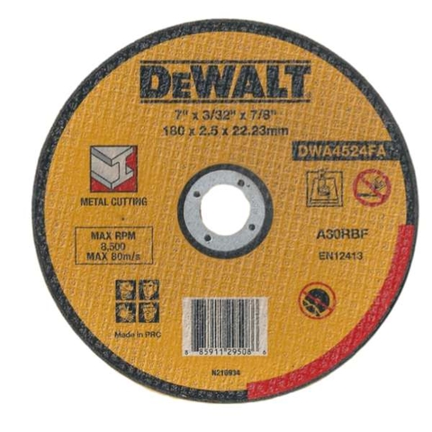 Đá cắt sắt 180mm thương hiệu Mỹ Dewalt DWA4524FA-B1