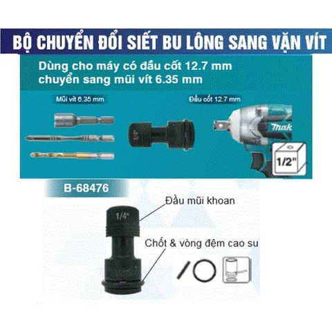 Đầu chuyển đổi siết bù lông sang vặn vít MakitaB-68476