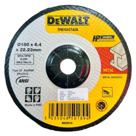 Đĩa mài kim loại 180mm Dewalt DW4547AIA-AE