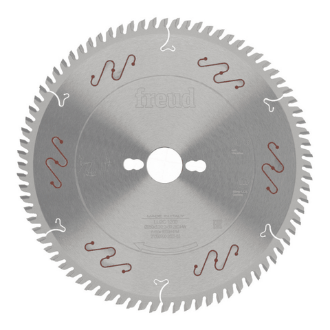 Lưỡi cưa gỗ tự nhiên ít ồn Frued, 250mm 80 răng cốt 30mm LU2C-1200