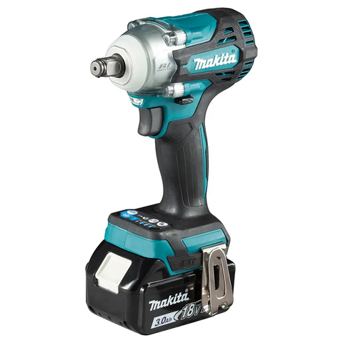 Máy bắn bu lông dùng pin (bộ đầu tuýp)(12.7mm/dây đeo/bl)(18v)Makita DTW300FJX4
