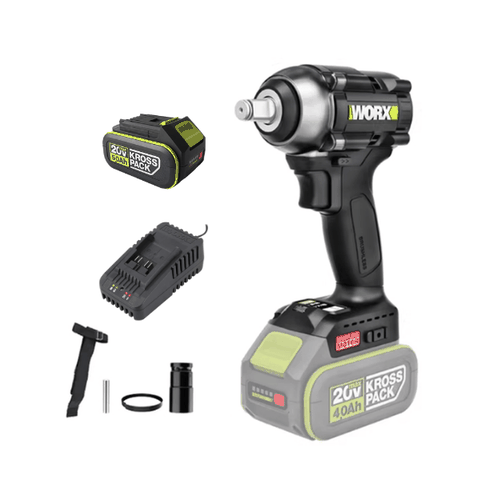 Máy bắn bu lông pin 20V 400Nm Worx WE272.15.2B (1 pin 5Ah + 1 sạc 2Ah)