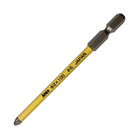 Mũi bắn vít chống đoản mạch bake 4 cạnh PH2 dài 100mm Anex ASP1-2100