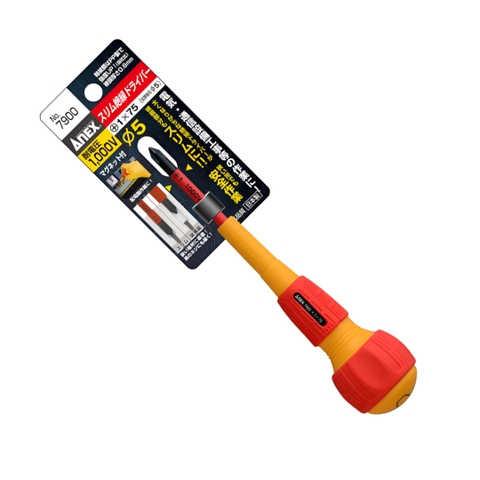 Tua vít cách điện cán tròn +1x75 Anex No.7900+1x75
