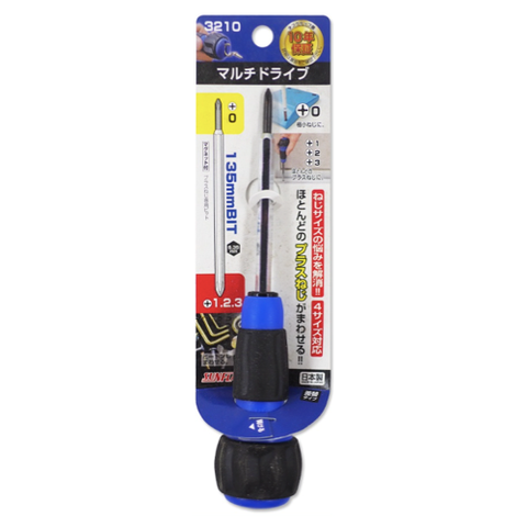 Tua vít Nhật Bản cán tròn 135mm (+)1, 2, 3, 0 Sunflag 3210