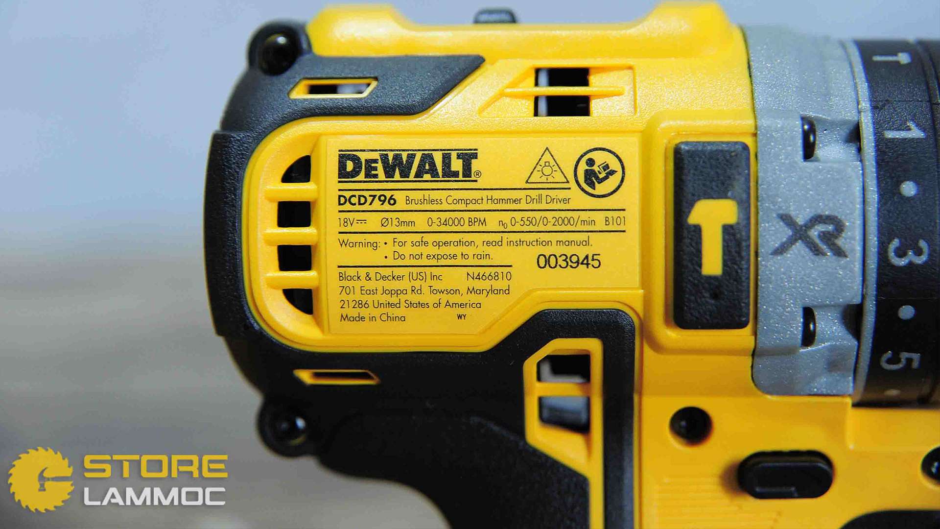 Thân máy khoan pin 20V Dewalt DCD796N